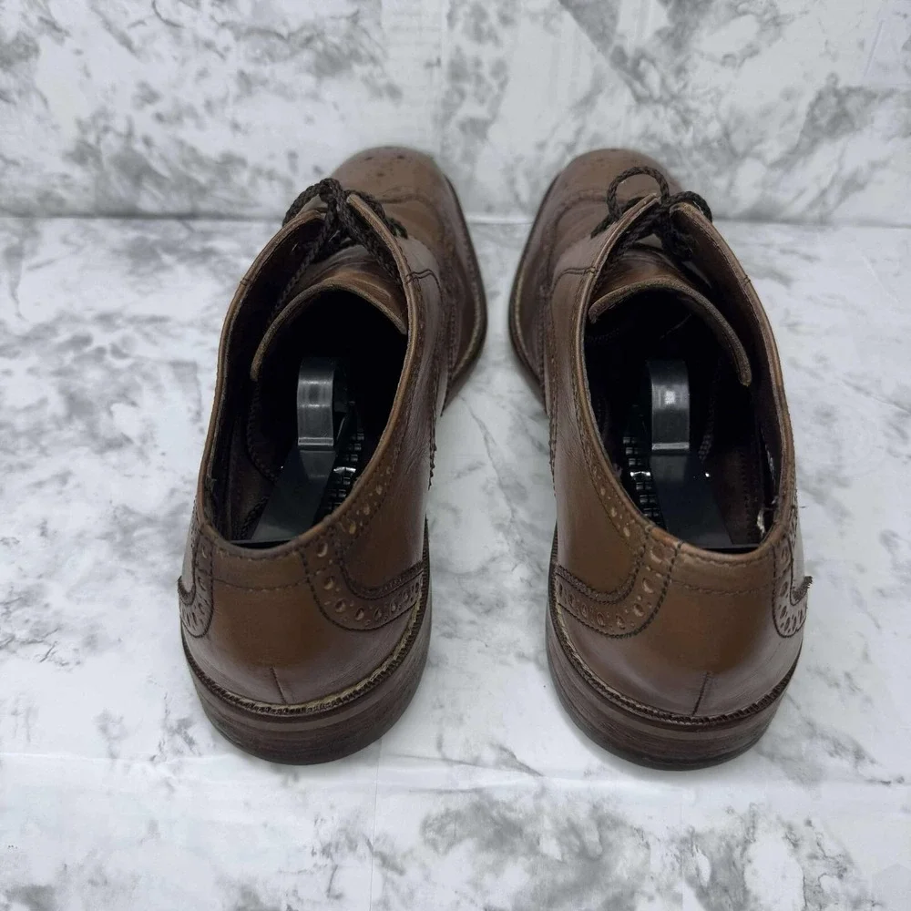 Florsheim CASTELLANO WINGTIP 14137 Tan Leather Oxford‎ Shoes 9.5D Derby